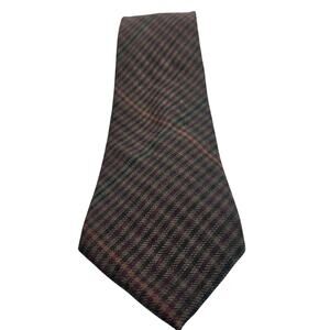 Henry Grethel Plaid Heathered Tie wool silk 80s 90s VTG Slip-stitch